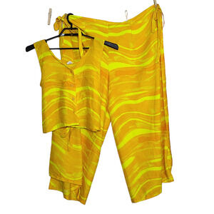 Rima Vintage Adjustable Two Piece Top Wrap Pants Beachwear Womens Large Coverup